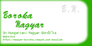 boroka magyar business card